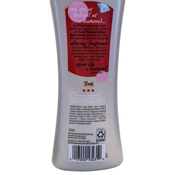 Tone Radiant Glow Illuminating Body Wash 16 fl oz Lot of 3 Diamond Dust Lotus - Picture 4 of 4